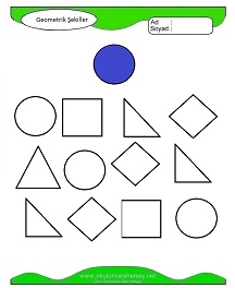 okul öncesi çocuklar için Geometrik Şekiller çalışma sayfaları